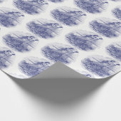  zeemeermin gevangen in net, zeesterschelp blauw cadeaupapier (Hoek)