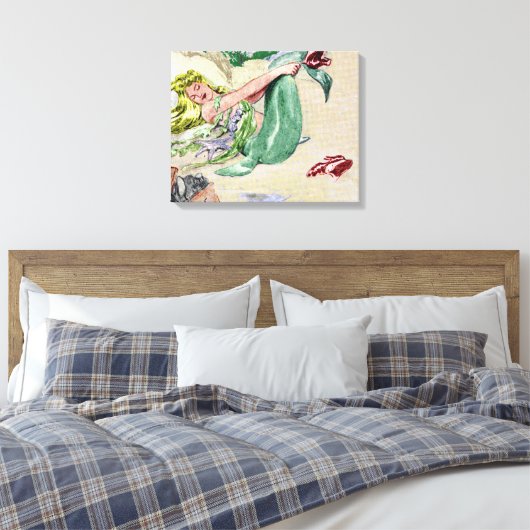 zeemeermin gewikkeld canvas kunst aan de muur (Insitu (Slaapkamer))