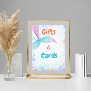 Zeemeermin Gift en Kaart Verjaardag Baby shower Gu Poster