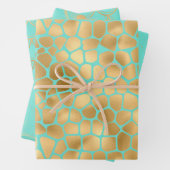 Zeemeermin, girafdruk en veren inpakpapier vel (In situ)