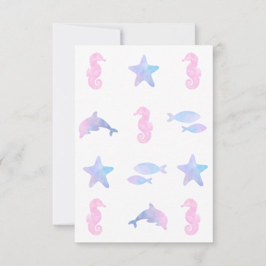 Zeemeermin Girly Oneder het zee 1e Baby Verjaardag Kaart (Achterkant)