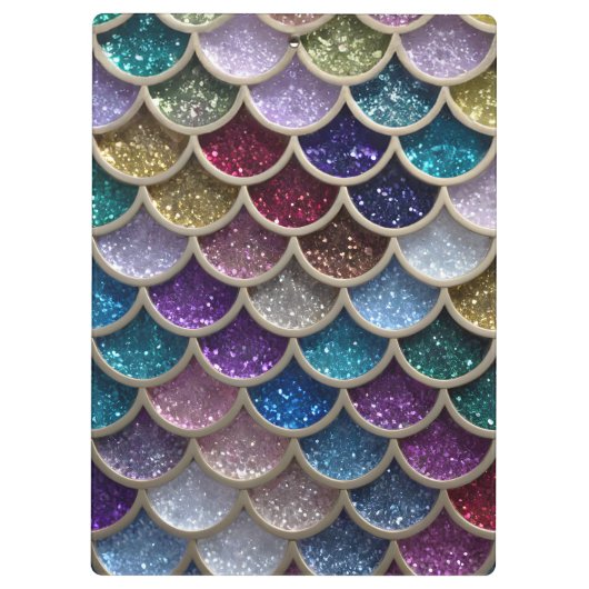 Zeemeermin Glam Glitter Schubben Klembord (Achterkant)