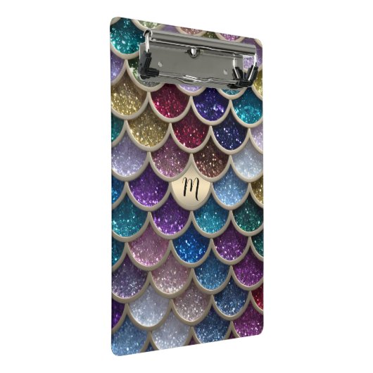 Zeemeermin Glam Glitter Schubben Mini Klembord (Schuin)