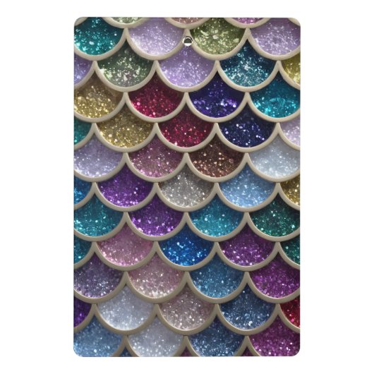 Zeemeermin Glam Glitter Schubben Mini Klembord (Achterkant)