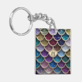 Zeemeermin Glam Glitter Schubben Sleutelhanger (Voorkant Links)