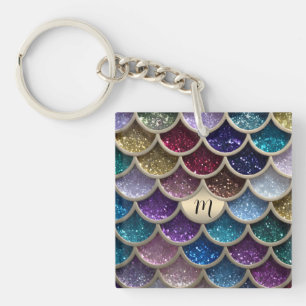 Zeemeermin Glam Glitter Schubben Sleutelhanger