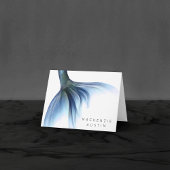 Zeemeermin Glam Tail | Dusty Ice Blue Luster Custo Bedankkaart