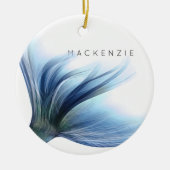 Zeemeermin Glam Tail | Dusty Ice Blue Luster Custo Keramisch Ornament (Voorkant)