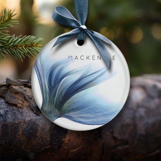 Zeemeermin Glam Tail | Dusty Ice Blue Luster Custo Keramisch Ornament