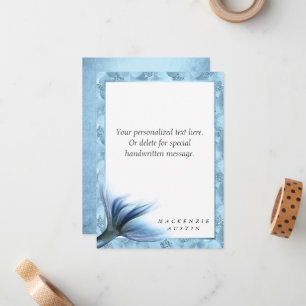 Zeemeermin Glam Tail   Dusty Ice Blue Luster Custo Notitiekaartje