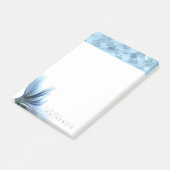 Zeemeermin Glam Tail | Dusty Ice Blue Luster Custo Post-it® Notes (Schuin)