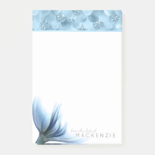Zeemeermin Glam Tail   Dusty Ice Blue Luster Custo Post-it® Notes