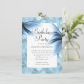 Zeemeermin Glam Tail | Dusty Ice Blue Luster Verja Kaart (Staand voorkant)