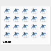 Zeemeermin Glam Tail | Dusty Ice Blue Sheen Bedank Ronde Sticker (Vel)