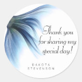 Zeemeermin Glam Tail | Dusty Ice Blue Sheen Bedank Ronde Sticker (Voorkant)