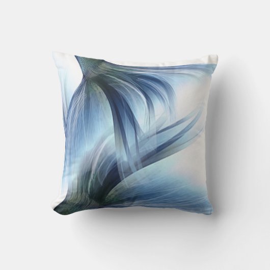 Zeemeermin Glam Tail | Stof Ijsblauw Luster Sheen Kussen (Voorkant)