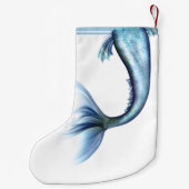 Zeemeermin Glam Tail | Stoffig Ice Blue Luster She Kleine Kerstsok (Achterkant)