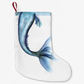 Zeemeermin Glam Tail | Stoffig Ice Blue Luster She Kleine Kerstsok (Voorkant)