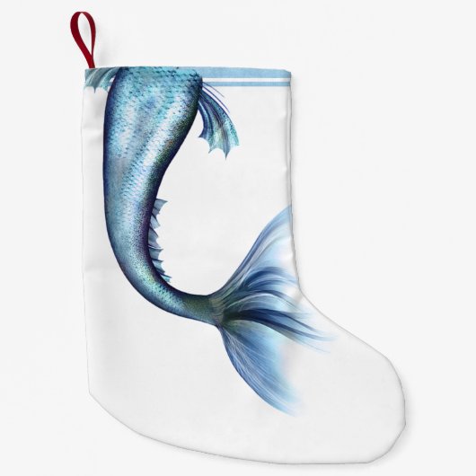 Zeemeermin Glam Tail | Stoffig Ice Blue Luster She Kleine Kerstsok (Voorkant)