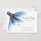 Zeemeermin Glam Tail | Stoffig Ice Blue Luster She RSVP Kaartje (Voorkant)