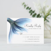 Zeemeermin Glam Tail | Stoffig Ice Blue Luster She RSVP Kaartje (Staand voorkant)