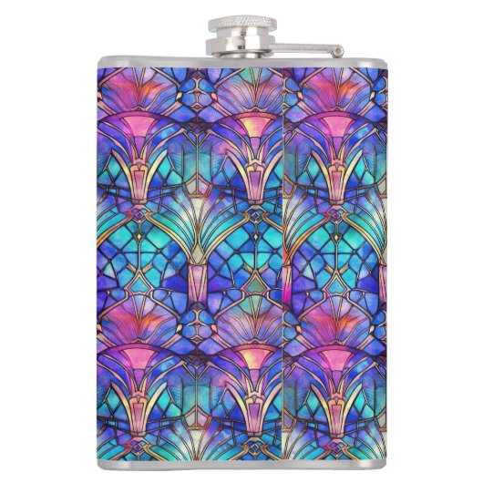 Zeemeermin Glas in lood Heupfles (Achterkant)