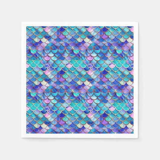 Zeemeermin Glas in lood Servet (Voorkant)