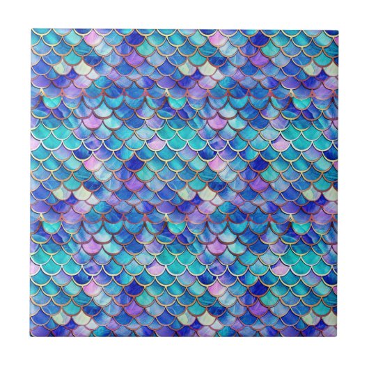 Zeemeermin Glas in lood Tegeltje (Voorkant)