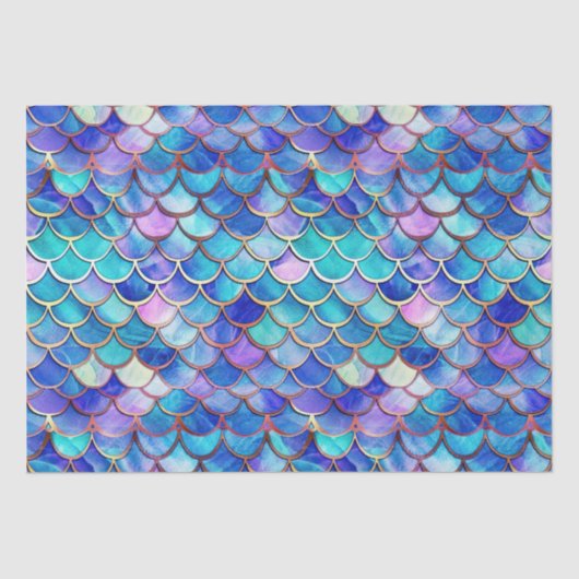 Zeemeermin Glas in lood Tissuepapier (Voorkant)