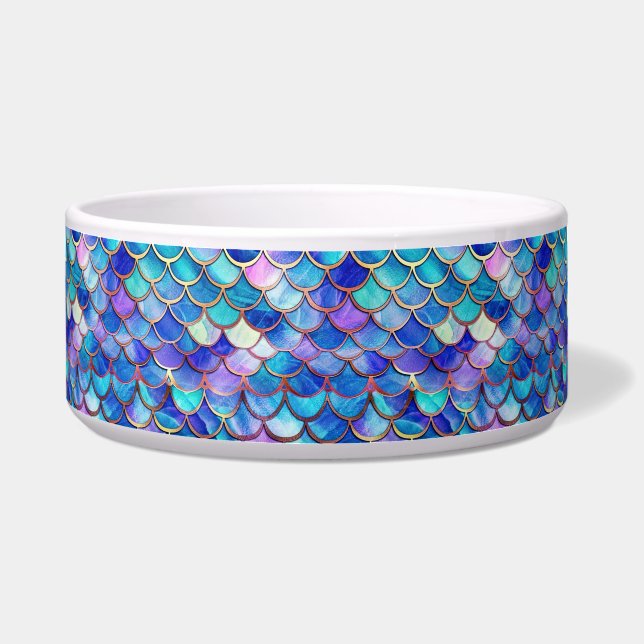 Zeemeermin Glas in lood Voerbakje (Voorkant)