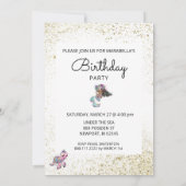 *~* Zeemeermin Glitter Black Hair Birthday Kaart (Achterkant)