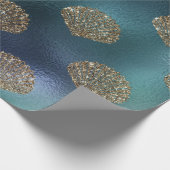 Zeemeermin Glitter Blue Navy Gold Seashells Cadeaupapier (Hoek)