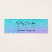 zeemeermin glitter blue paarse stuks oorscherm mini visitekaartjes (Voorkant)