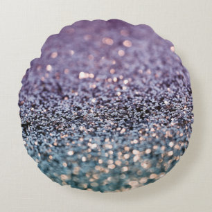 Zeemeermin Glitter Bokeh Glam 2 Rond Kussen