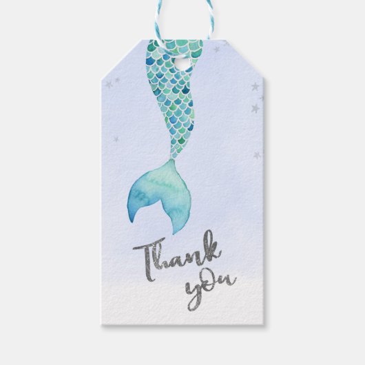 Zeemeermin Glitter Favor Bedankt Label Cadeaulabel (Voorkant)