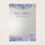 Zeemeermin glitter pailletten sieraden display kaa visitekaartje (Voorkant)