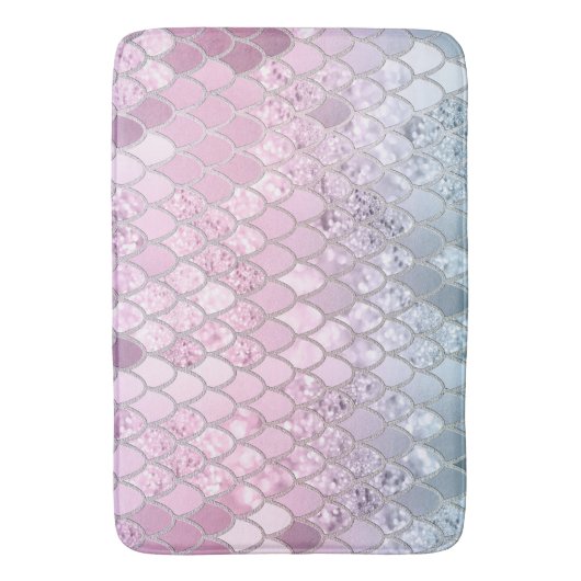 Zeemeermin Glitter Scales #2 Badmat (Voorkant Verticaal)