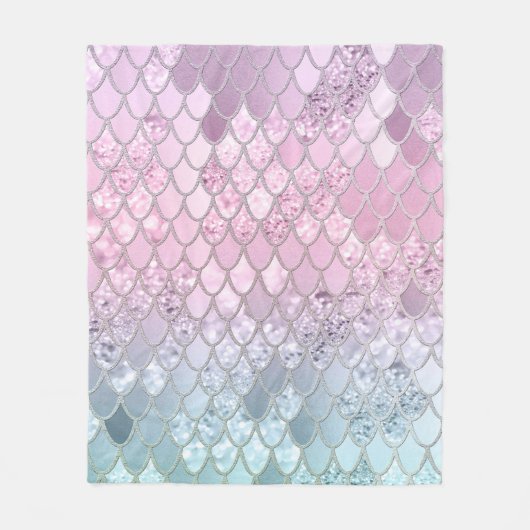 Zeemeermin Glitter Scales #2 Fleece Deken (Voorkant)