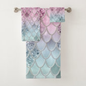 Zeemeermin Glitter Scales #2a (Faux Glitter) #glim Bad Handdoek (Insitu)