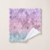 Zeemeermin Glitter Scales #2a (Faux Glitter) #glim Bad Handdoek (Wasdoekje)