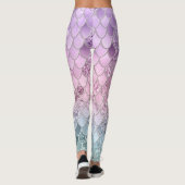 Zeemeermin Glitter Scales #2a (Faux Glitter) #glim Leggings (Achterkant)