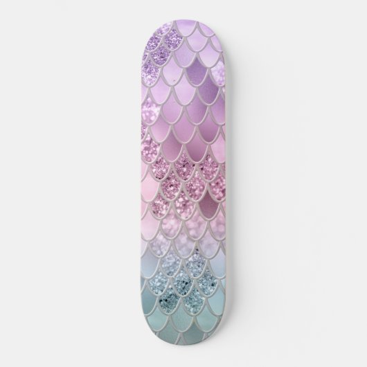 Zeemeermin Glitter Scales #2a (Faux Glitter) #glim Persoonlijk Skateboard (Voorkant)