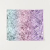 Zeemeermin Glitter Scales #2a (Faux Glitter) #glim Wandkleed (Voorkant (horizontaal))