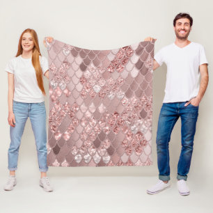 Zeemeermin Glitter Scales #8 (Faux Glitter) Fleece Deken