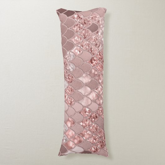 Zeemeermin Glitter Scales #8 (Faux Glitter) Lichaamskussen (Voorkant Verticaal)