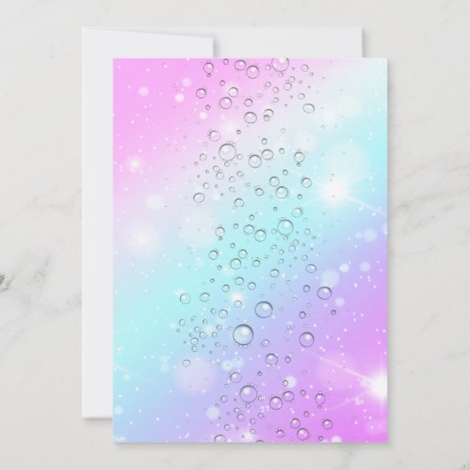 Zeemeermin Glitter Zwembad Party Verjaardag Kaart (Achterkant)