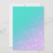 Zeemeermin glitters turquoise ombre chic sweet 16 kaart (Achterkant)