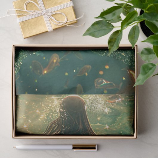 Zeemeermin Golden Glow Decoupage Tissuepapier (Geschenk)
