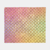 Zeemeermin goudroze paars groen fleece deken (Voorkant (Horizontaal))