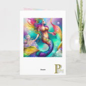 Zeemeermin Grafische Kunstkaart Kaart (Achterkant)